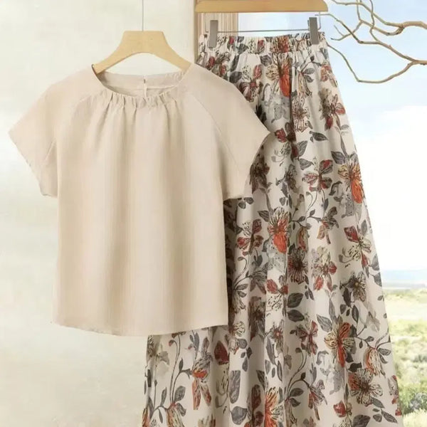 [BUNJANG] Flower Pattern Skirt Set / 플라워 패턴 스커트 세트