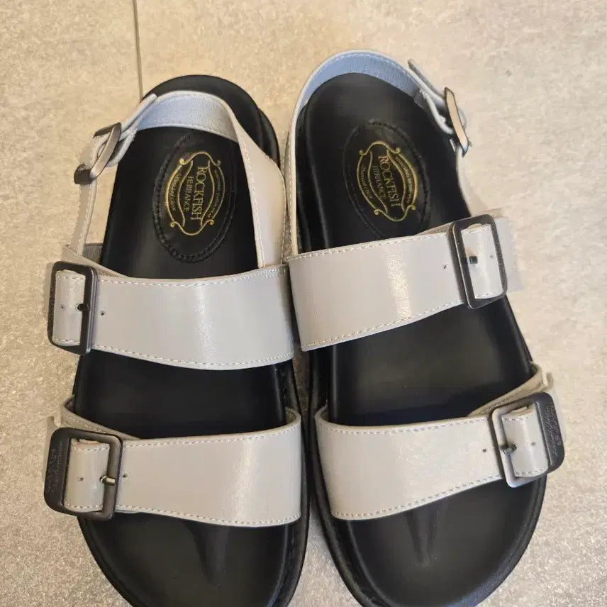 [BUNJANG] Rockfish Leather Strap Buckle Sandals Beige / 락피쉬 샌들 베이지