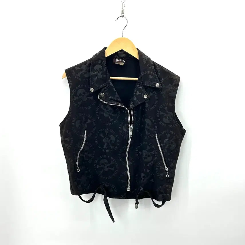 [BUNJANG] Lip Service 80s-90s Punk Skull Rider Vest Black / [LIP SERVICE] 80-90s 립서비스 펑크 스컬 라이더 베스트