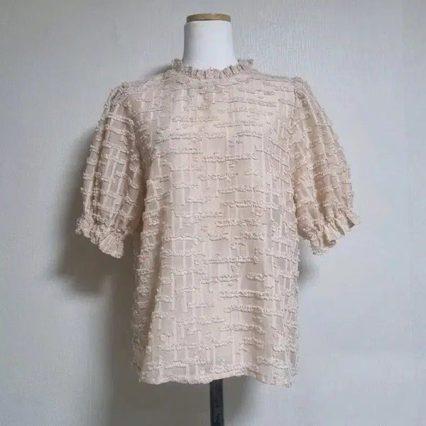 [BUNJANG] Frilled Lace Short Sleeve Blouse / 프릴레이스반팔블라우스