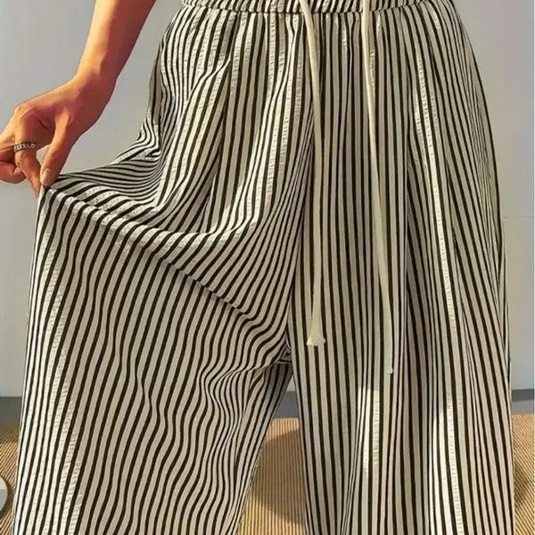[BUNJANG] Vertical Stripe Wide Pants / 세로 스트라이프 와이드 팬츠