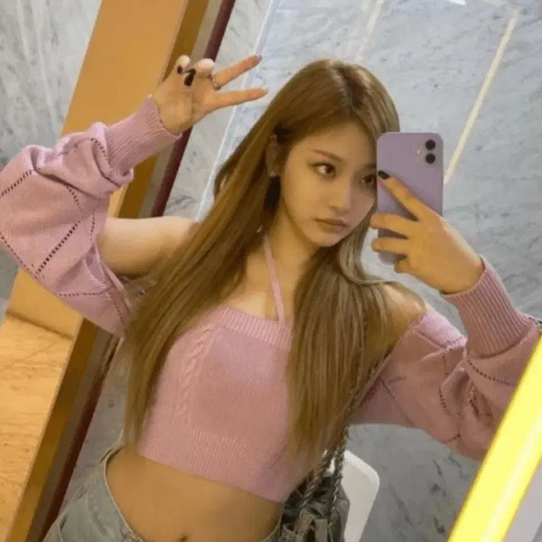 [BUNJANG] Not Your Roses Crystal Bolero Set (Purple) / 낫유어로즈 크리스탈 볼레로 세트 (퍼플)