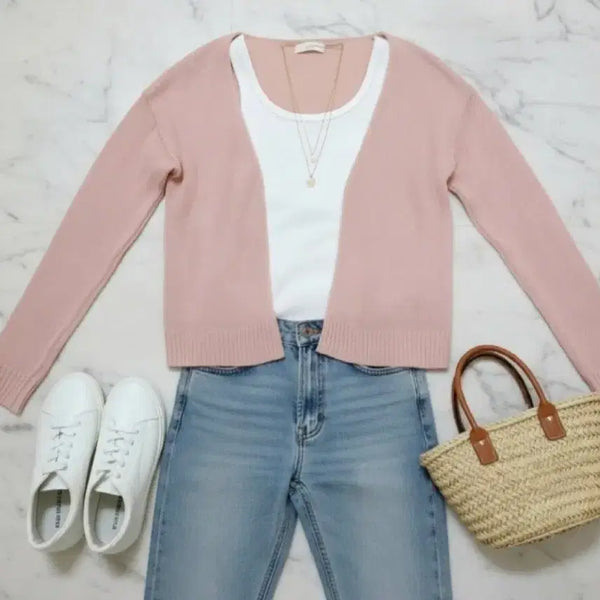 [BUNJANG] Women's Knit Cardigan - Pink, Free Size (55-66) / 55~66 여성 니트 가디건 핑크 핑크색 여자 프리사이즈 니트가디건