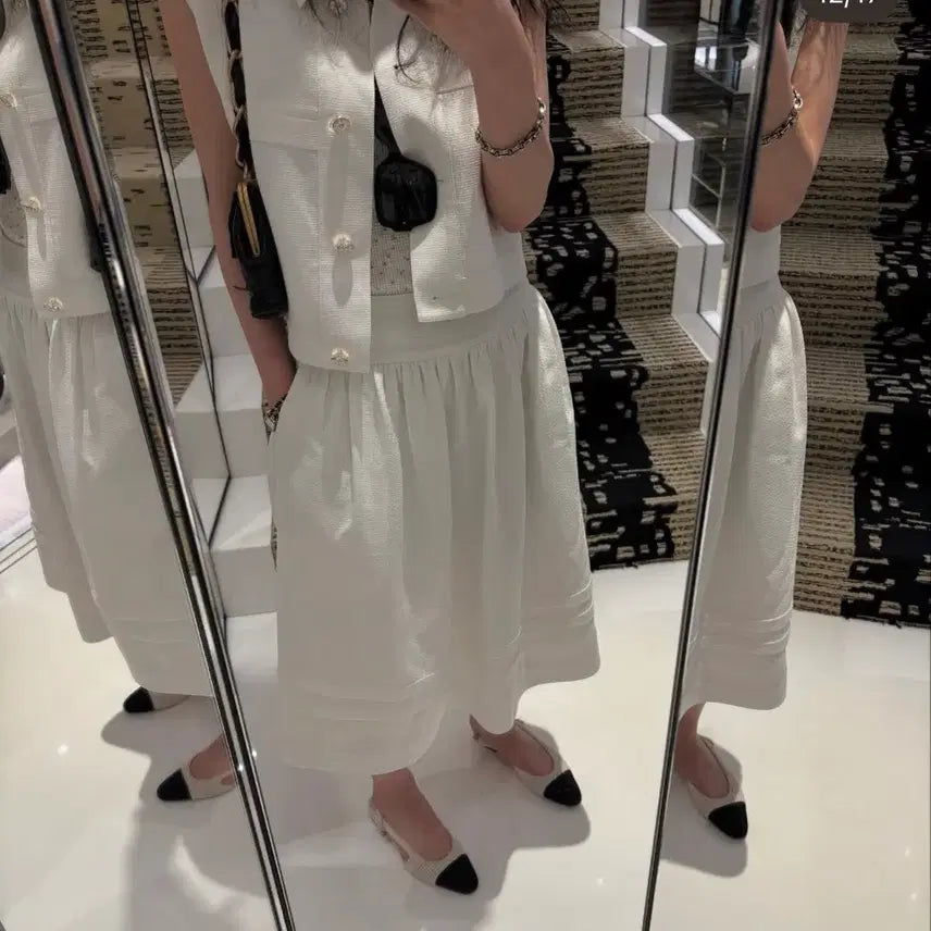 [BUNJANG] Museera White Tweed Set / museera 에 화이트 트위드세트