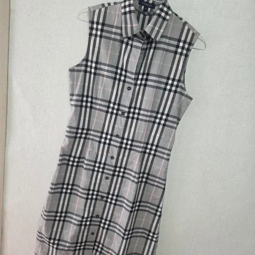 [BUNJANG] Burberry Check Sleeveless Shirt Dress / 버버리 체크 민소매 셔츠 원피스