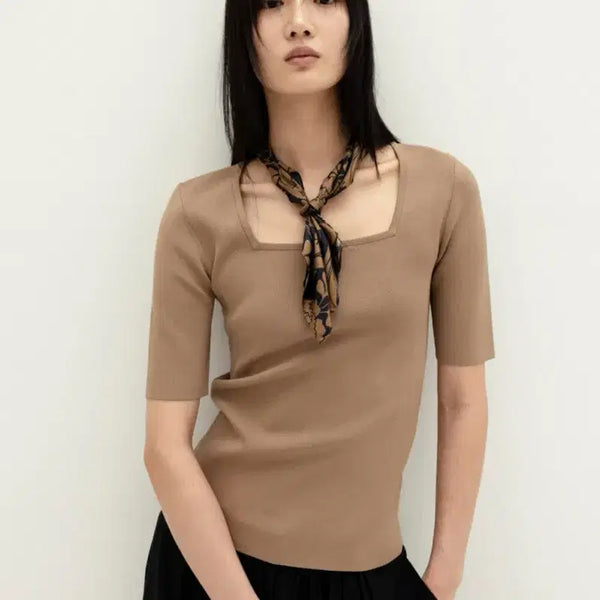 [BUNJANG] Orr High-Density 5-Part Knit Brown / 오르 고밀도 5부 니트 브라운
