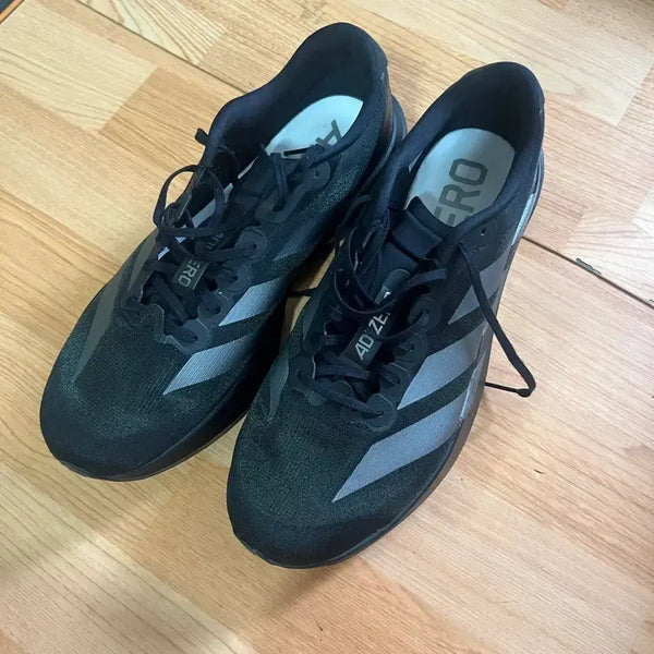 [BUNJANG] Adidas Adizero EVO SL Core Black Iron Metallic Running Shoes / 아디다스 아디제로 EVO SL 코어 블랙 아이언 메탈릭