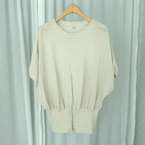 [BUNJANG] System Women's Summer Knit Short Sleeve Loose Fit Free Size / 한섬 시스템 여성 여름 니트 반팔 루즈핏 프리사이즈