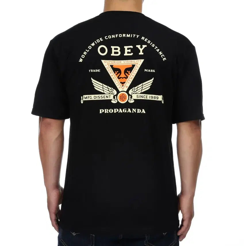[BUNJANG] OBEY Black Short Sleeve T-Shirt Medium / M ) OBEY 오베이 블랙 반팔 티셔츠