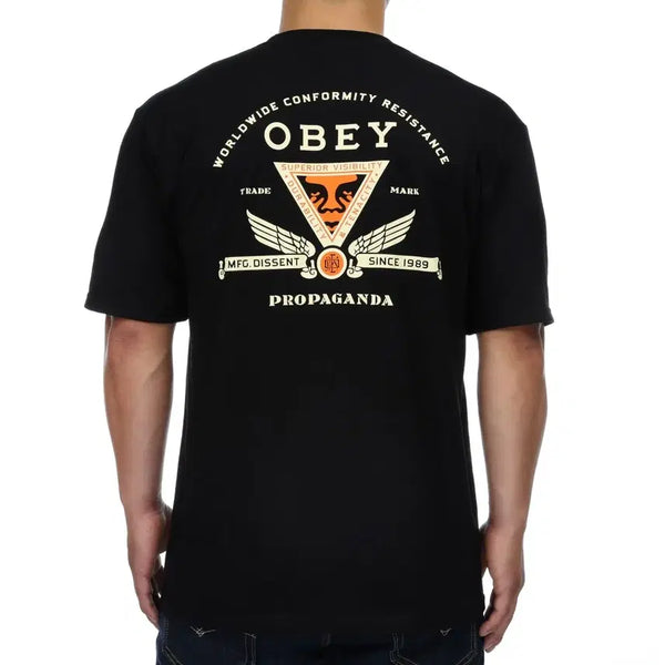 [BUNJANG] OBEY Black Short Sleeve T-Shirt Medium / M ) OBEY 오베이 블랙 반팔 티셔츠