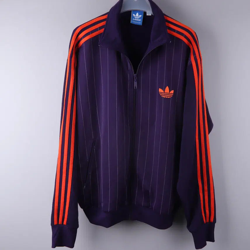 [BUNJANG] Adidas Firebird Track Top Jersey Stripe Purple XL / 아디다스 파이어버드 트랙탑 저지 스트라이프 퍼플 (XL/110-115)
