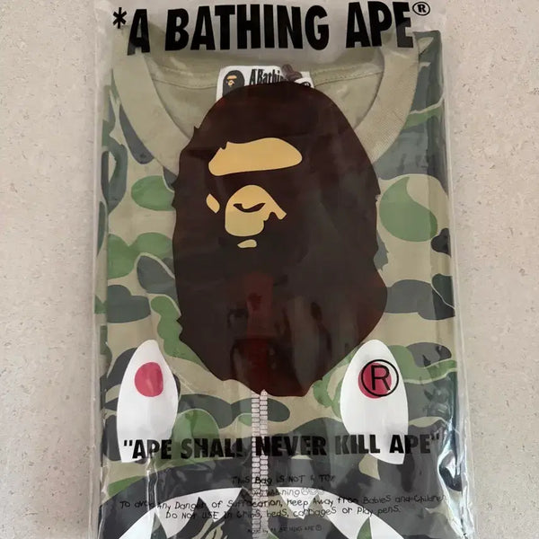 [BUNJANG] BAPE ABC Camo Shark T-Shirt Green XL / (새상품) 베이프 ABC 카모 샤크 티셔츠 그린 XL