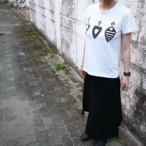 [BUNJANG] Comme des Garçons Tricot Heart Perfume Motif T-shirt / 꼼데가르송 트리콧 하트 퍼퓸 모티프 티셔츠