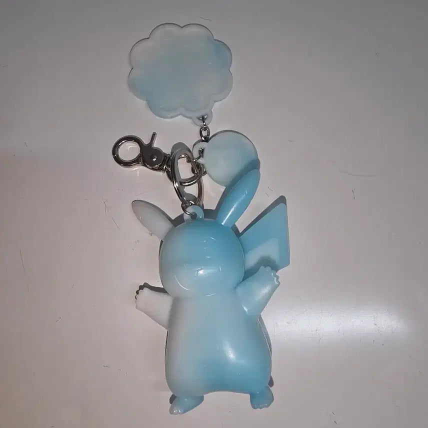 [BUNJANG] Cotton Candy Blue Pikachu Lucky Charm Keychain / 코튼 캔디 블루 피카츄 행운 키링