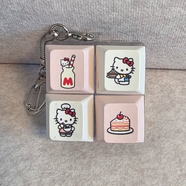[BUNJANG] Hello Kitty LED 4-Keycap Keychain (Tanning Kitty, Kuromi, My Melody) / 새상품) LED 헬로키티 4구 키캡 키링 산리오 태닝키티 키티 쿠로미 마이멜로디