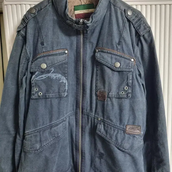 [BUNJANG] Beanpole Field Jacket Navy Men's Size 105 / 빈폴 야상 포켓 자켓 네이비 남성용 사이즈105