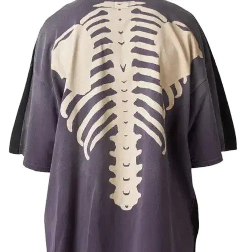 [BUNJANG] Kapital Cotton Seating Two-Tone Big Pocket Bone T-Shirt Black/Purple Size 3 / 캐피탈 코튼 시팅 투톤 빅 포켓 본 티셔츠 블랙 퍼플 3사이즈 새상품