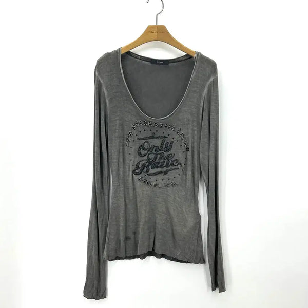 [BUNJANG] DIESEL Lettering Printing Long Sleeve / [DIESEL] 디젤 레터링 프린팅 롱슬리브