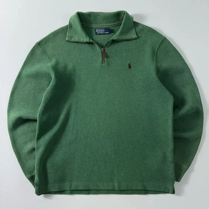 [BUNJANG] Polo Ralph Lauren Embroidered Cotton Green Half-Zip Knit M / Polo  폴로 랄프로렌 자수 코튼 그린 반집업 니트