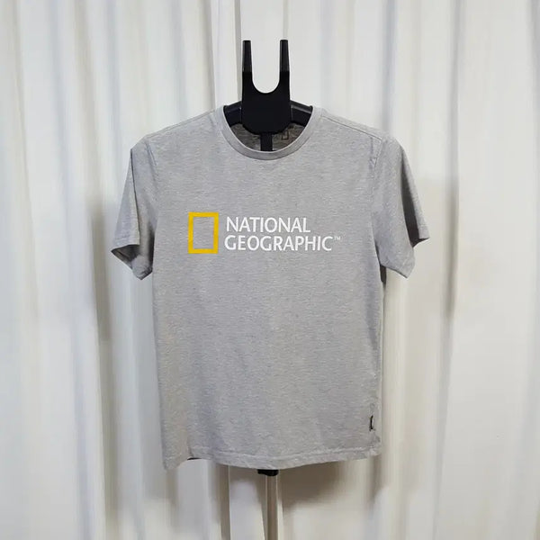 [BUNJANG] National Geographic Men's Short Sleeve T-Shirt Grey Size 95 / 내셔널지오그래픽 남성 반팔 티셔츠 그레이 95 오일장 0331