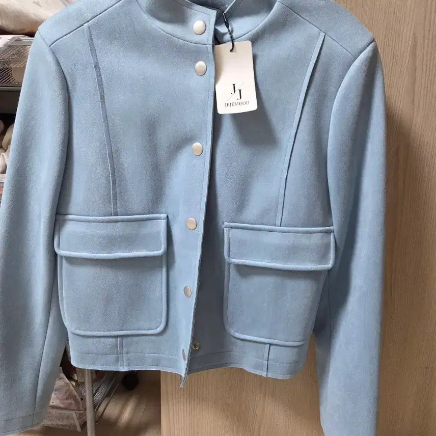 [BUNJANG] JEJEMOOD Blue Suede Jacket / 스웨이드자켓