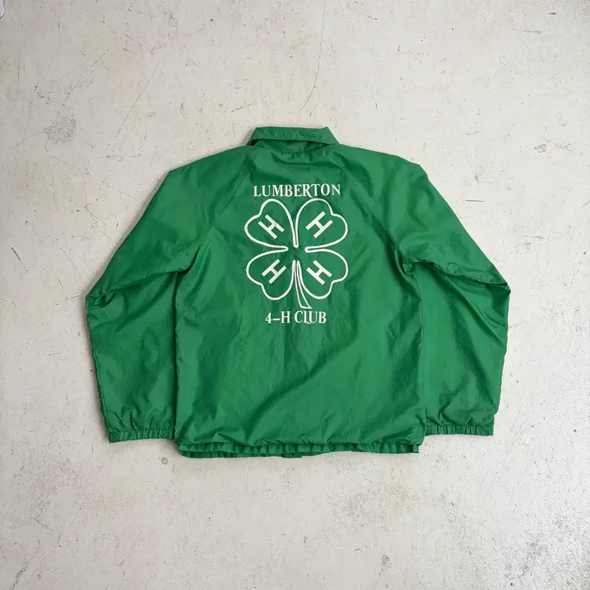 [BUNJANG] 1980s USA 4-H Club Nylon Varsity Jacket (Size S) / 80s USA 4-H Club 빈티지 나일론 바시티 자켓 S