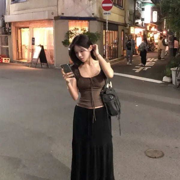[BUNJANG] Ablley Square Neck Punching Blouse / 에이블리 스퀘어넥 펀칭 블라우스