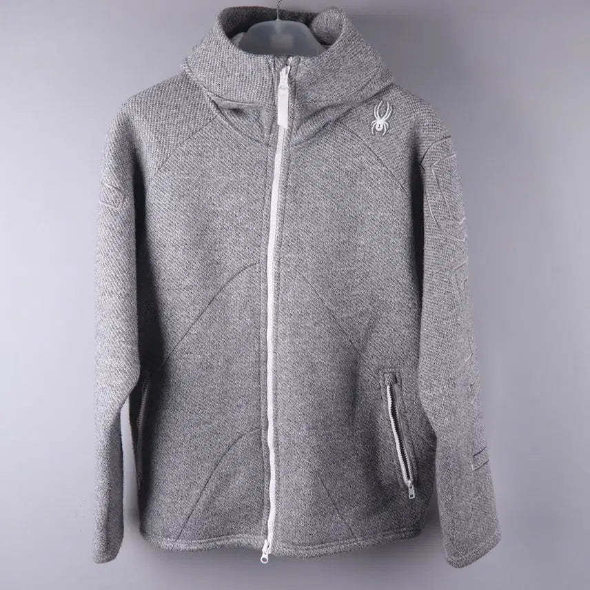 [BUNJANG] Spider Sweat Bonding Hoodie Zip-up Jacket (L) / 스파이더 스웨트 본딩후드 집업 자켓 그레이 (L)