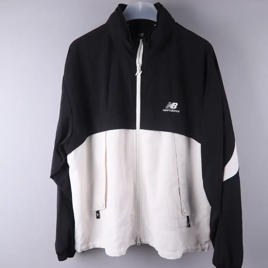 [BUNJANG] New Balance UNI Colorblock Warm-up Jacket Black XL / 뉴발란스 UNI 컬러블록 웜업자켓 블랙 (XL)