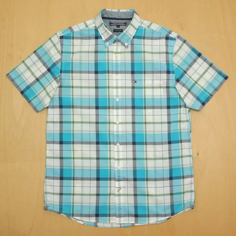 [BUNJANG] Tommy Hilfiger Short Sleeve Shirt 100 / 타미힐피거 반팔 셔츠 100 남방 T-1634
