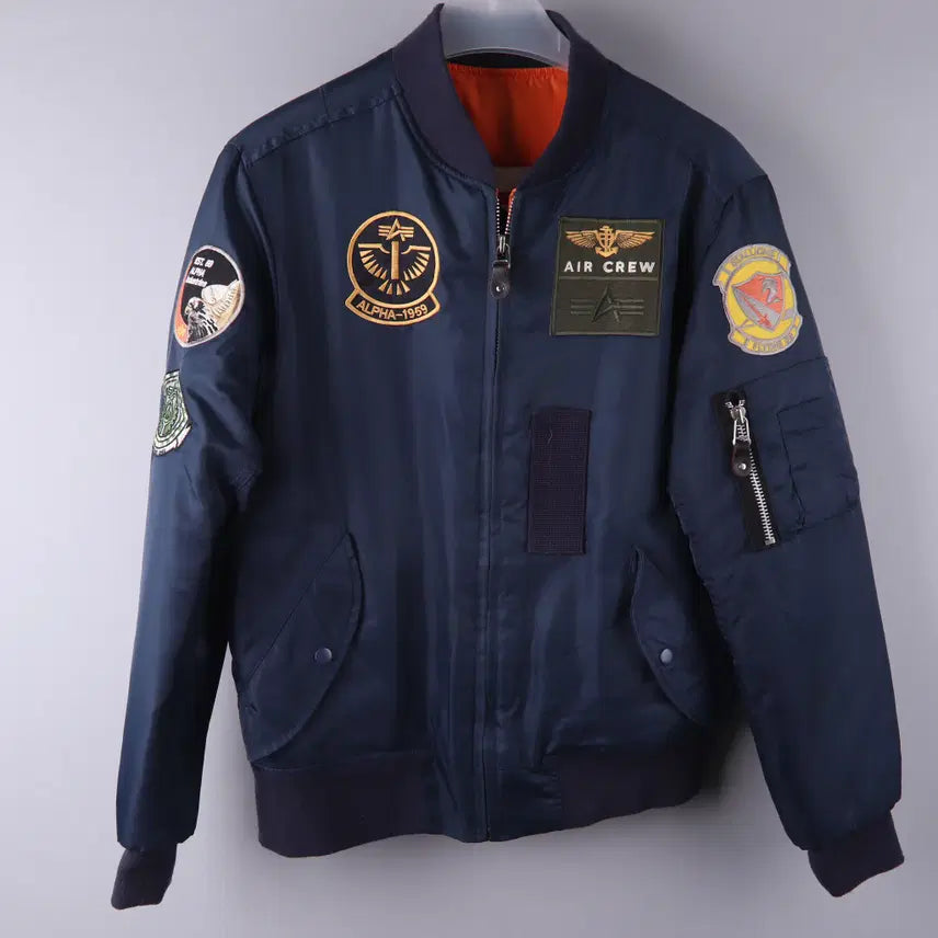 [BUNJANG] ALO Vintage MA-1 Flight Bomber Jacket Navy (M) / ALO 빈티지 MA-1 플라이트 항공 점퍼 네이비 (M)