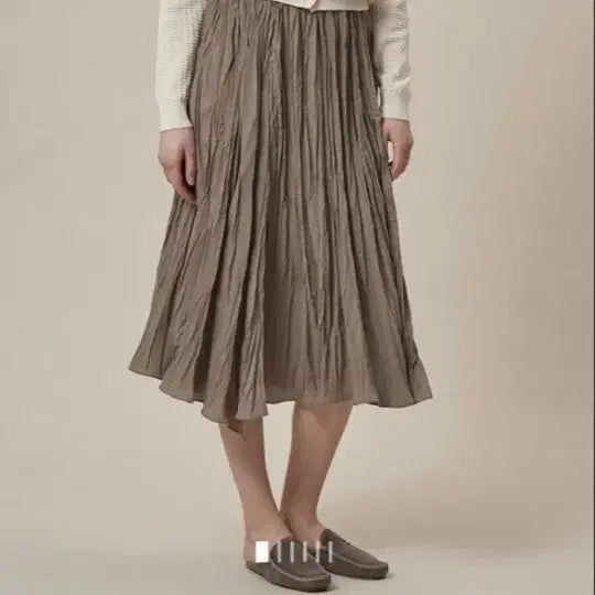 [BUNJANG] The Cashmere Wrinkle Pleated Long Skirt / 더캐시미어 크링클 플리츠 스커트55