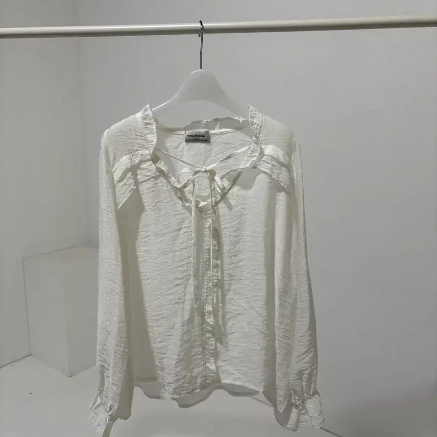 [BUNJANG] Sheer Frill Blouse - Long Sleeve / 여리여리핏 프릴 블라우스 여름긴팔