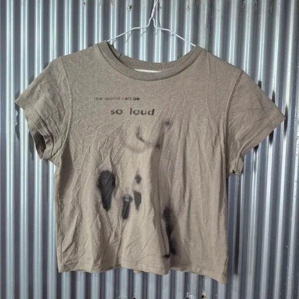 [BUNJANG] DEBASEKARE Women's Short Sleeve T-Shirt Khaki / DEBASEKARE 여성 반팔 티셔츠 카키