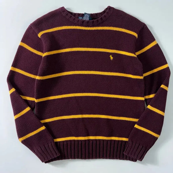 [BUNJANG] Polo Ralph Lauren Embroidered Cotton Stripe Knit / Polo  폴로 랄프로렌 자수 코튼 스트라이프 니트