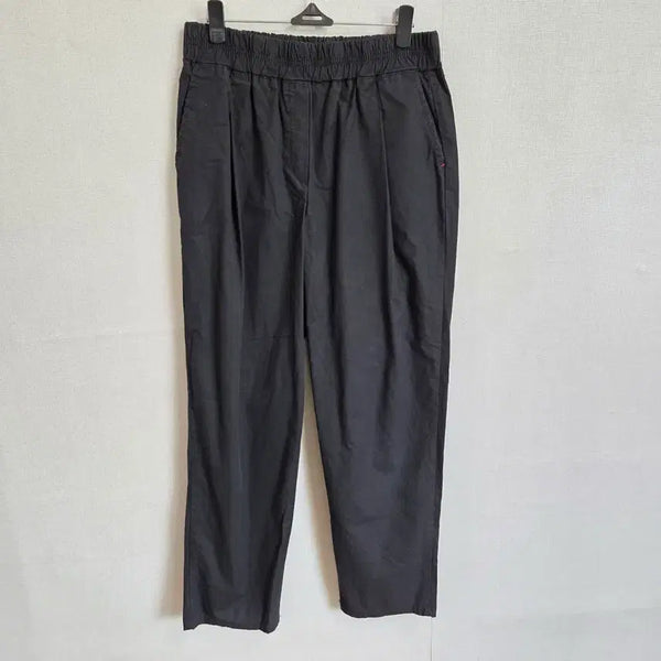 [BUNJANG] Women's Black Banding Pants L / 여성 블랙 밴딩 팬츠 고무줄 바지 L JJ3401