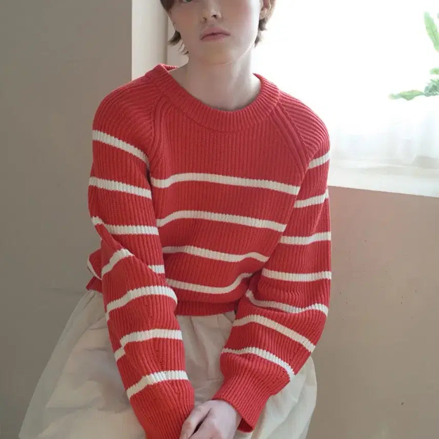 [BUNJANG] Vocavaca Stripe Raglan Knit Pullover / 보카바카 스트라이프 니트 (F 새제품) 정가19.9만