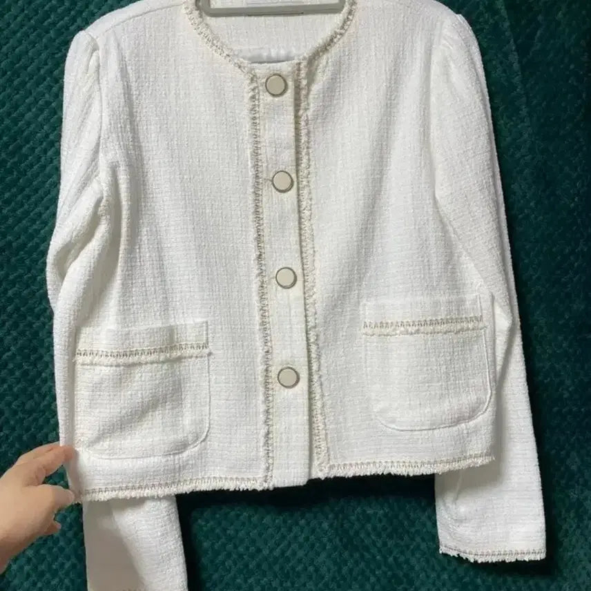 [BUNJANG] Buy Bye Seop White Tweed Jacket / 안입은옷) 바이바이섭 화이트 트위드 자켓