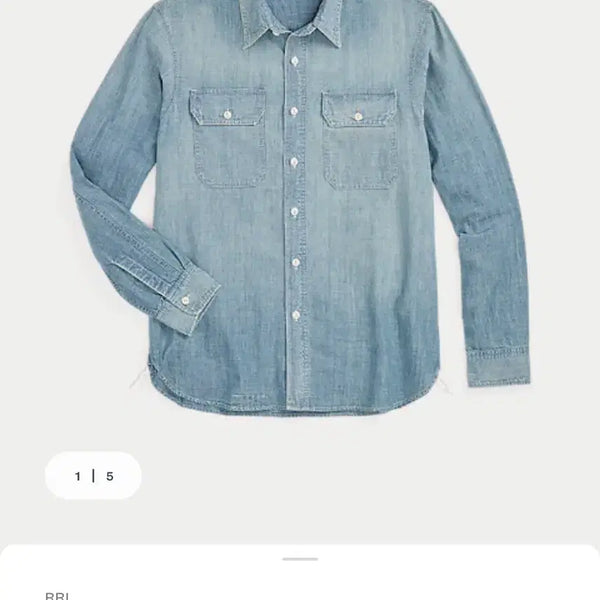 [BUNJANG] RRL Indigo Chambray Work Shirt Medium / RRL 인디고 샴브레이 워크셔츠 m