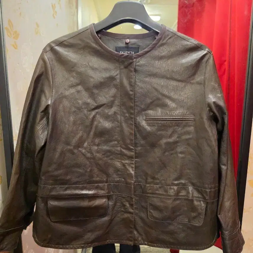 [BUNJANG] Valencia Lambskin Leather Jacket Size 55 / 7/41 발렌시아 (VALENCIA 양가죽 자켓 55사이즈