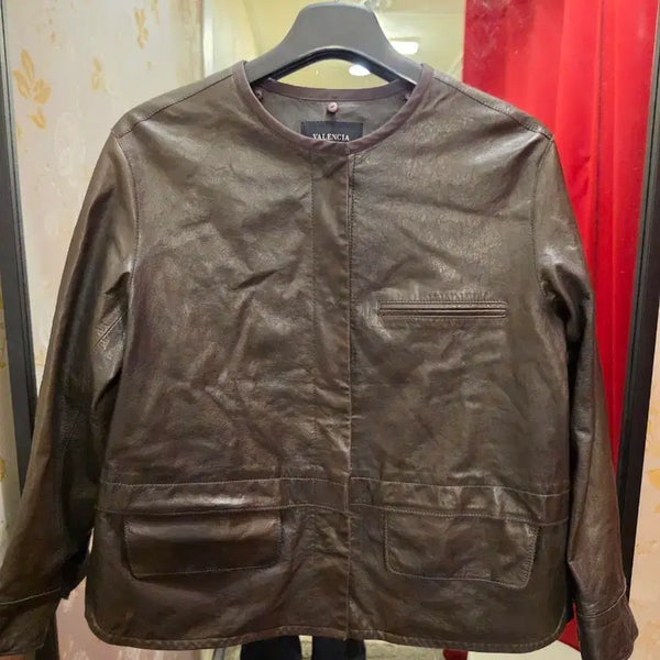 [BUNJANG] Valencia Lambskin Leather Jacket Size 55 / 7/41 발렌시아 (VALENCIA 양가죽 자켓 55사이즈