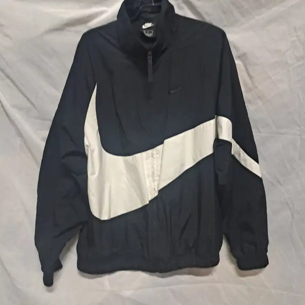 [BUNJANG] Nike Big Swoosh Windbreaker Jacket Black White / 나이키 빅스우시 바람막이 자켓 블랙 화이트