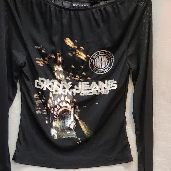 [BUNJANG] DKNY Jeans Logo Printed Mesh T-Shirt / DKNY JEANS 프린팅 티셔츠 L