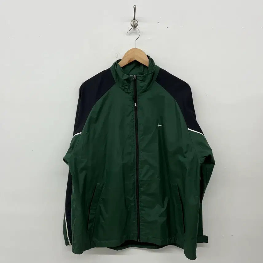 [BUNJANG] Nike Vintage Windbreaker Back Print Green Black Men's L / 나이키 빈티지 바람막이 뒷 프린팅 그린 블랙 남성 L