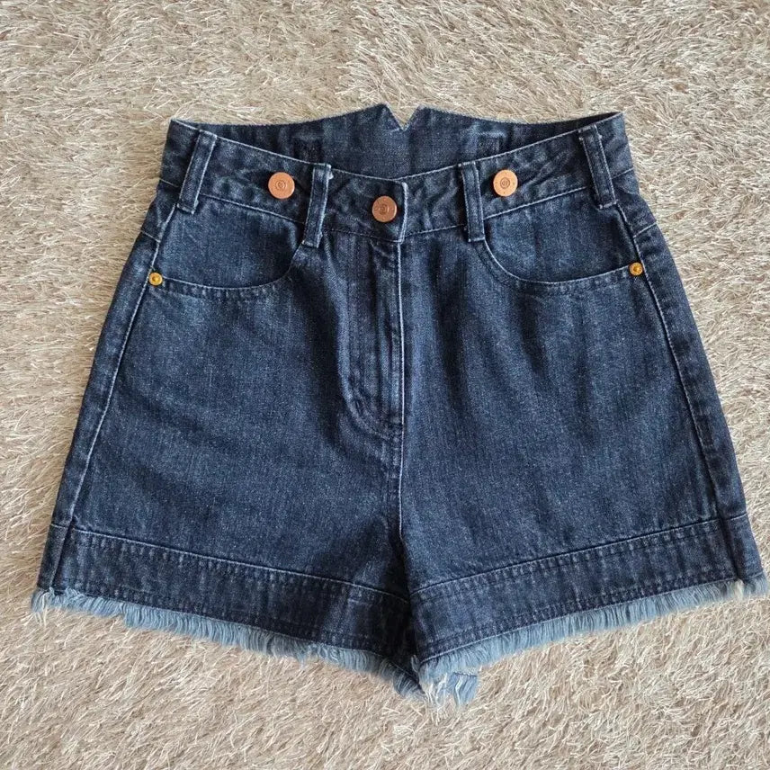 [BUNJANG] Lucky Chouette Denim Short Pants / 럭키슈에뜨 데님 숏팬츠