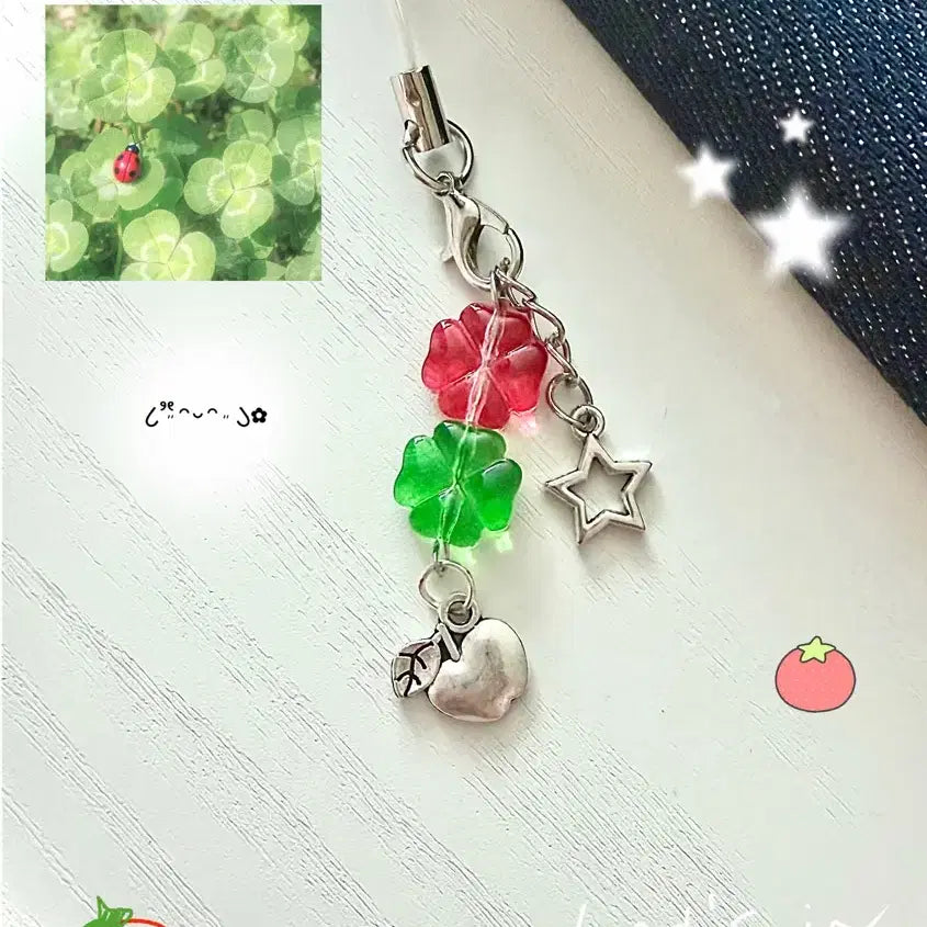 [BUNJANG] Handmade Apple Charm Keychain / 키치한 사과st 키링