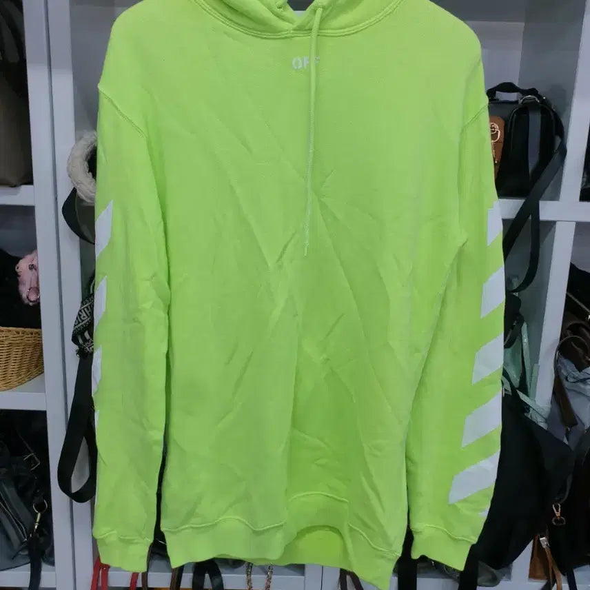 [BUNJANG] Off-White Fluorescent Hoodie (Womens - Size S) / 오프화이트 후드 S 여성 사진참고 형광색