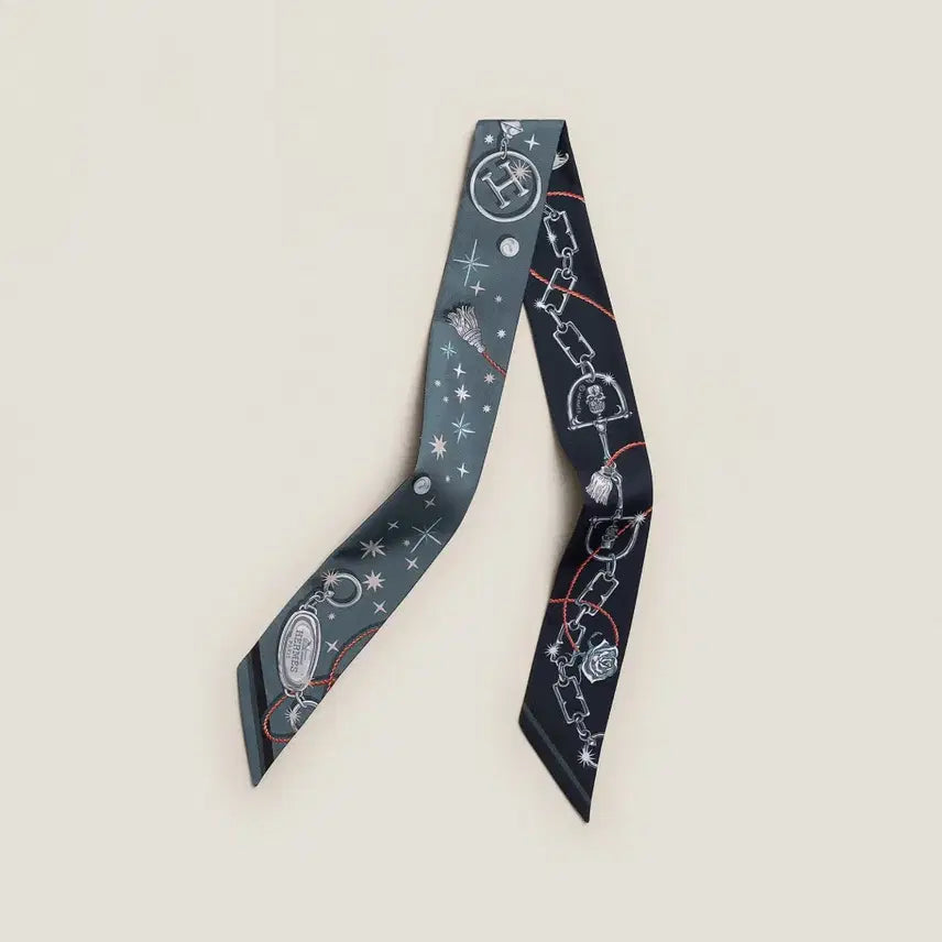 [BUNJANG] Hermes Twilly C'est la Fete Charcoal/Navy H062743S / 새상품] 에르메스 트윌리 C'est la Fete 챠콜/네이비 H062743S