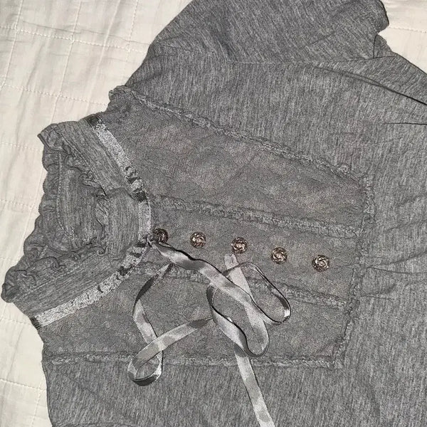 [BUNJANG] Japanese Vintage Lace Blouse Top / 일본빈티지  레이스 블라우스 탑 페어리 로맨틱 히메갸루