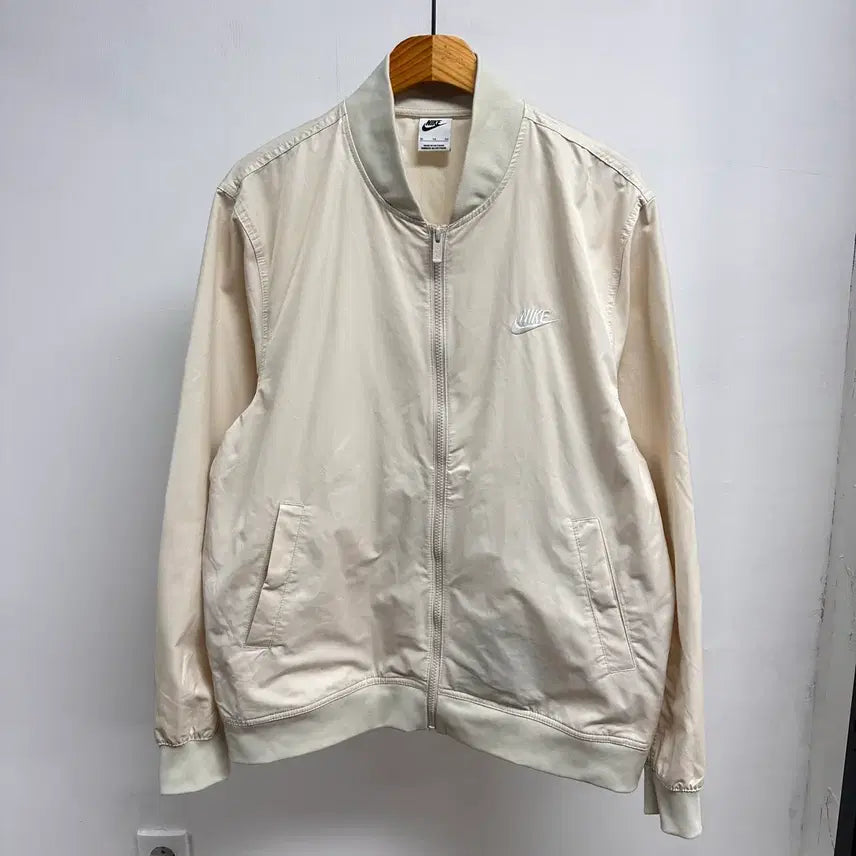 [BUNJANG] Nike Woven Bomber Jacket - Ivory XL / 나이키 우븐 봄버 바람막이 자켓 블루종 아이보리 XL J74